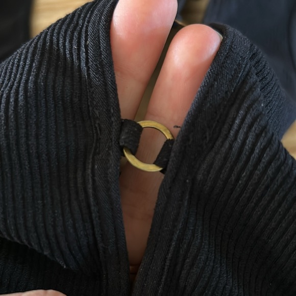 intimately by Free People Black Ribbed Cutout bralette Size M/L - Picture 4 of 5